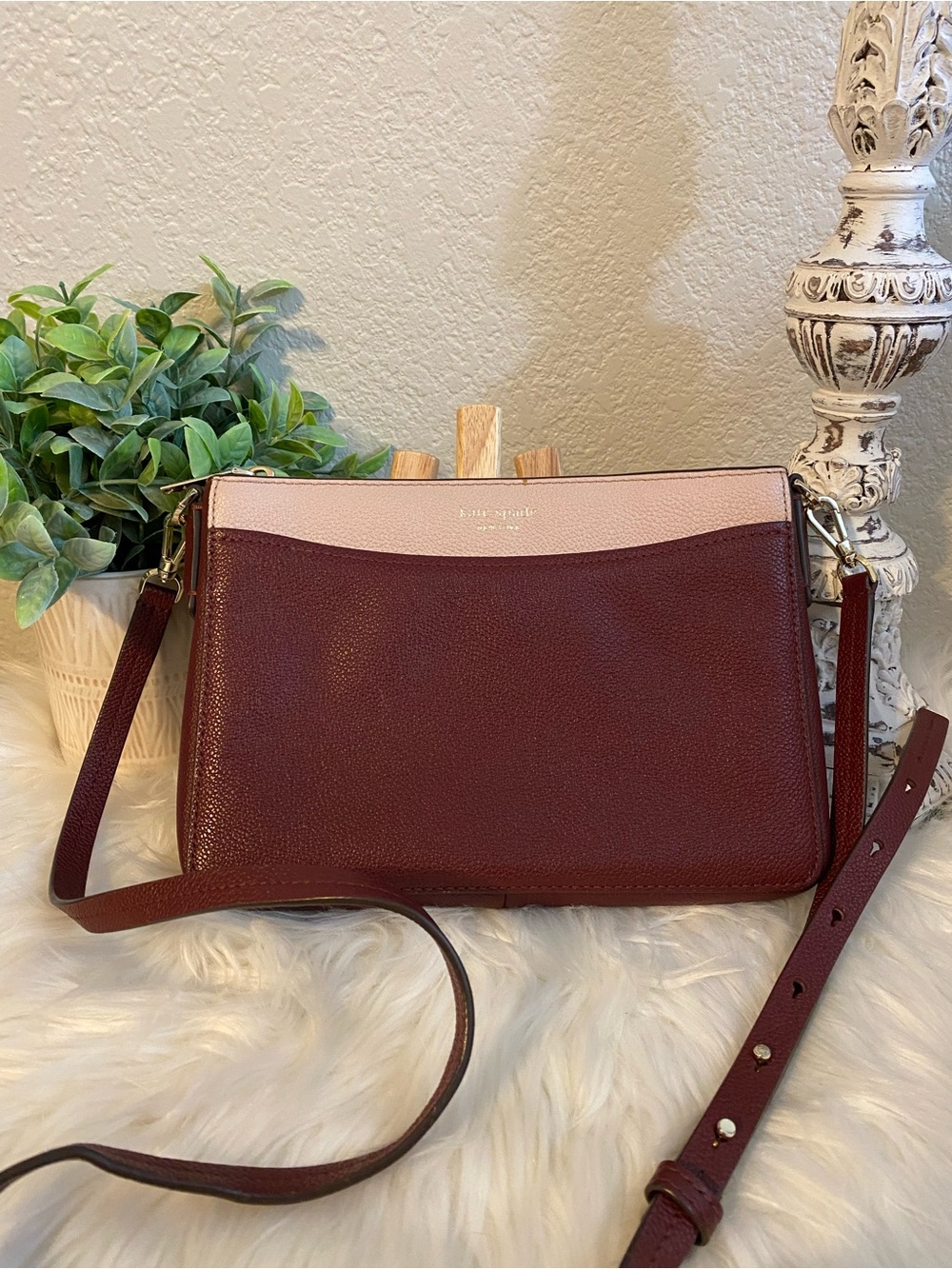 kate spade Burgundy and Blush Two-Tone Crossbody
